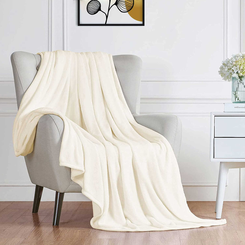 Cotton Home Microflannel Blanket, King, 240x220cm, Cream