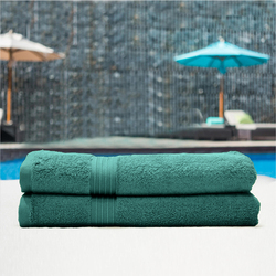 Cotton Home 2-Piece 100% Cotton Bath Towel Set, 70 x 140cm, Dark Mint