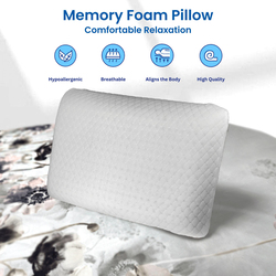 Cotton Home Venus Breathable Memory Foam Pillow, White