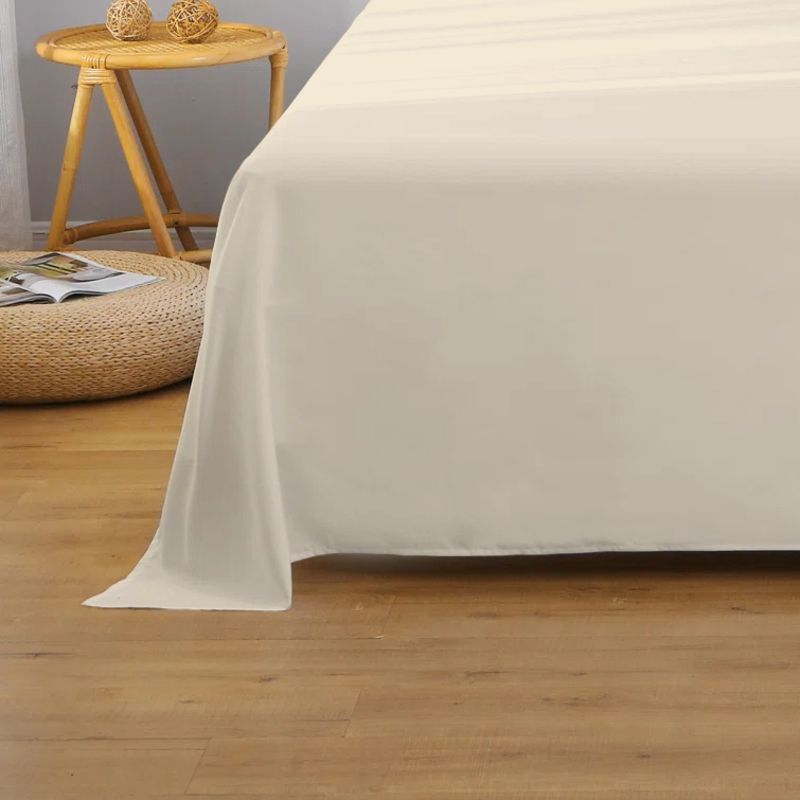 Cotton Home Super Soft Flat Sheet, 220 x 240cm, King, Ivory