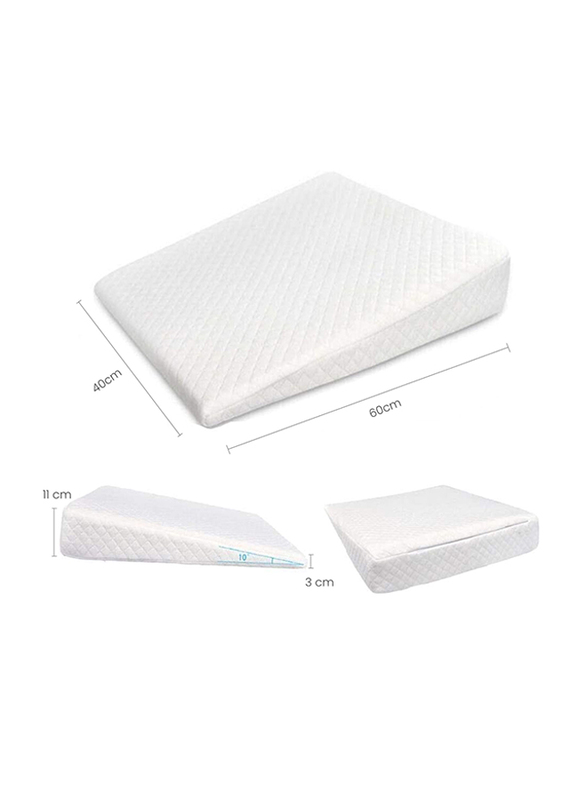 Cotton Home Smooth Wedge Memory Foam Pillow, White