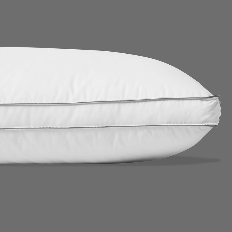 Cotton Home Downproof Feather Pillow with Grey Cord, 50x70+3cm, 1100g, White