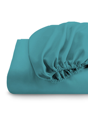 Cotton Home Super Soft Fitted Sheet, 180 x 200 + 30cm, Teal