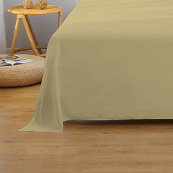 Cotton Home Super Soft Flat Sheet, 160 x 220cm, Single, Mustard