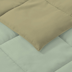 Cotton Home 3-Piece Comforter Set, 1 Reversible Comforter 220 x 240cm + 2 Pillowsham 50 x 75 + 5cm, King, Reverse Mustard/Front Mint