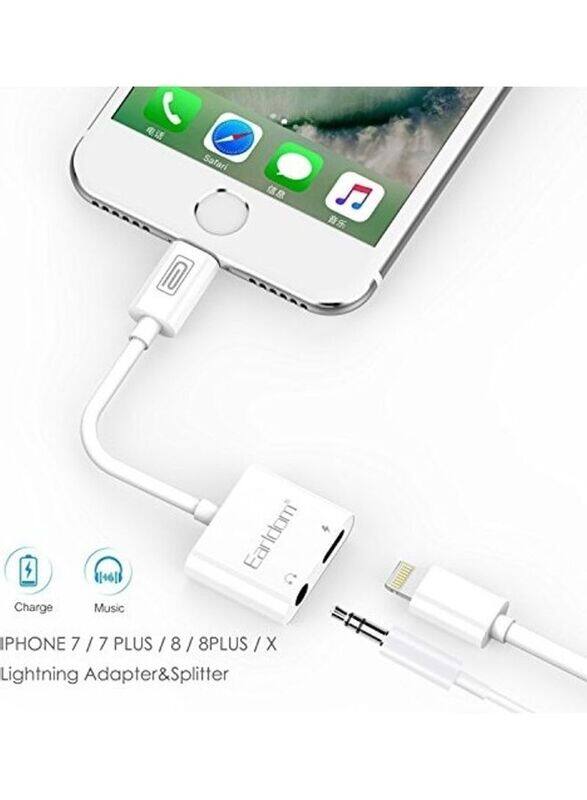 

Earldom Charging Lightning Adapter for Apple iPhone 7 and Above, White