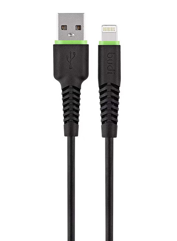 

Budi 1.2-Meter Lightning Cable, USB A Male to Lighting for Apple Devices, Black