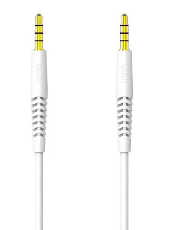 

Budi 1.2-Meters 3.5mm Jack Cable, 3.5mm Jack to 3.5mm Jack for Smartphones/Tablets, White