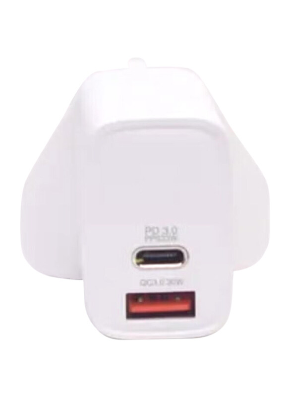 

Digitplus Wall Charger with USB Type-A to USB Type-C, 33W, White