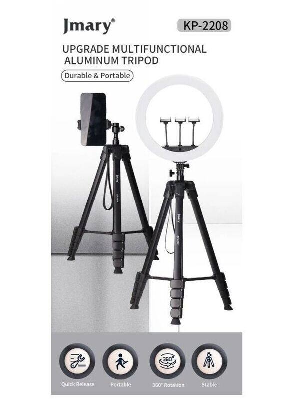 

N/a Jmary KP-2208 Aluminum Extendable Tripod Stand with Phone Holder for All Cameras/Cell Phones/Projector/Webcam/Spotting Scopes for Photography & Video