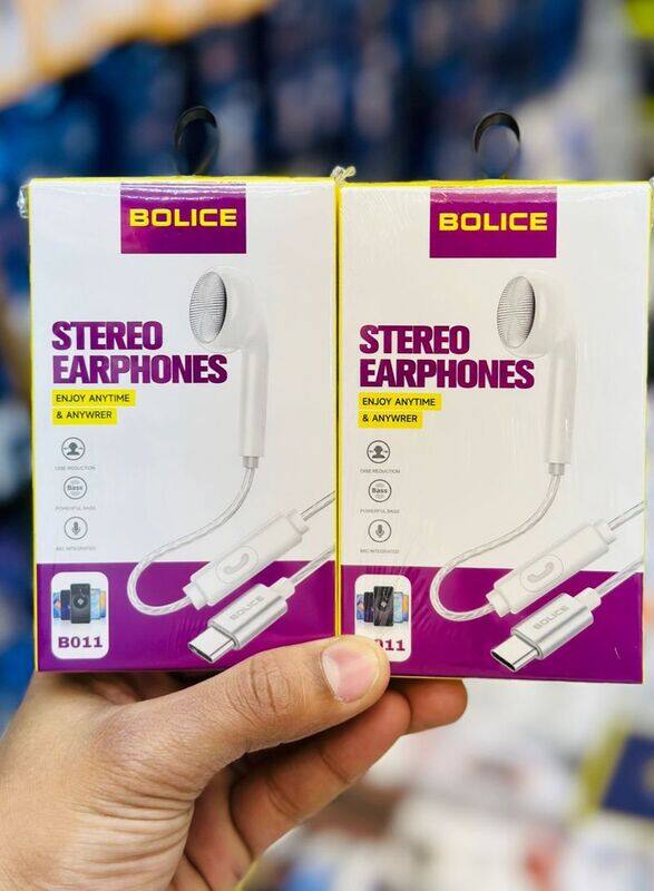 

Bolice BO-11 Type-C In-Ear Headphones with Mic & Stereo, White