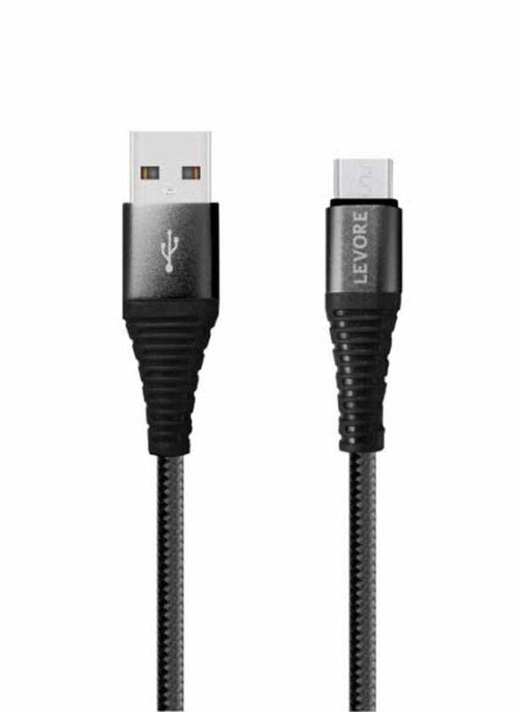 

Levore 6-Feet Nylon Braided Micro USB Cable, USB Type A to Micro USB for Smartphones/Tablets, Black