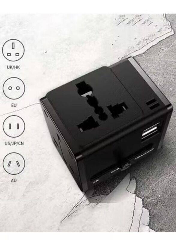 

Earldom Universal Travel Adapter All in One International World Travel AC Power Converter Plug Socket, Black