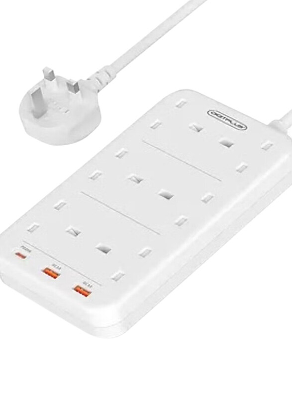 

Digitplus Multifunction Extension USB with Power Socket with C-type USB, White