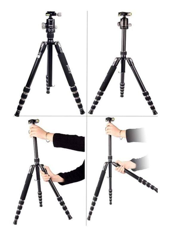 

N/A Jmary KT225+NB36 5-Feet Height Aluminium Alloy Professional Tripod and Monopod for All DSLR Cameras, Black