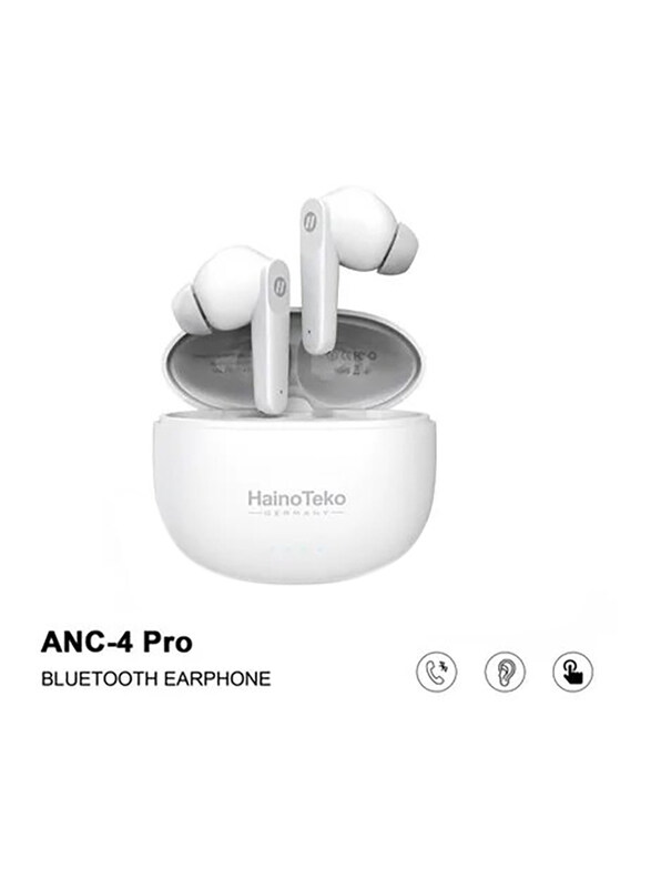 

Haino Teko ANC-4 Pro Wireless In-Ear Earbuds with Mic, White