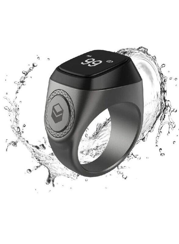 

iQibla Tasbih Zikr Aluminium Water Resistant Smart Ring, 20mm, Graphite