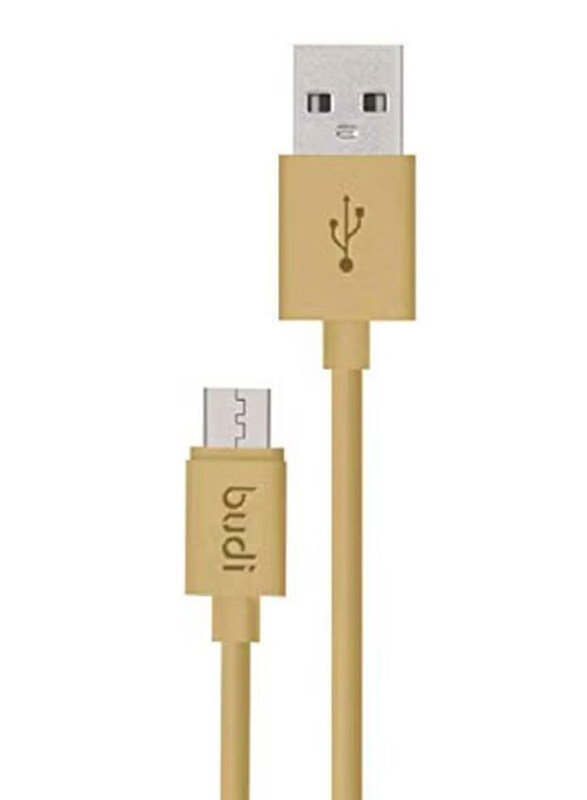 

Budi 1.2-Meters Micro-B USB Data Sync and Charging Cable, USB Type A to Micro-B USB for Smartphones/Tablets, Mustard Yellow