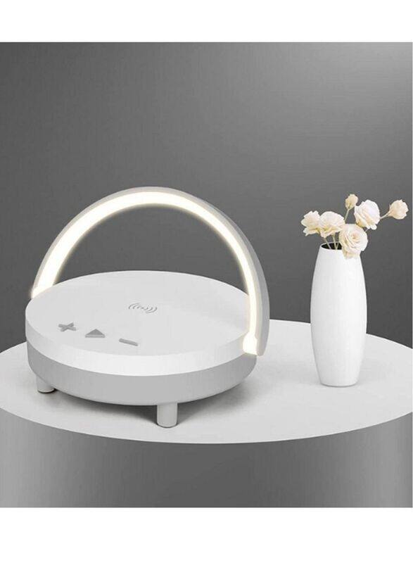 

Earldom 4 In 1 Touch Light All Round Performer Wireless Charger with Bluetooth Control Music and Bedside Lamp Dimmable, White