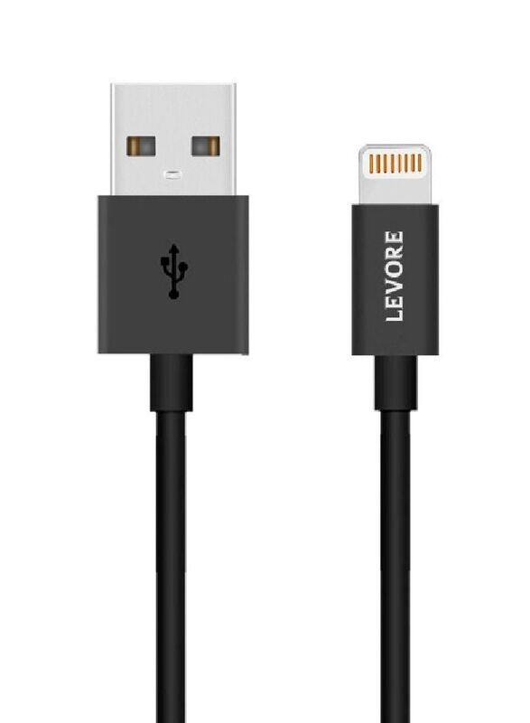 

Levore 6-Feet FT PVC Lightning Cable, USB A Male to Lightning for Apple Devices, Black