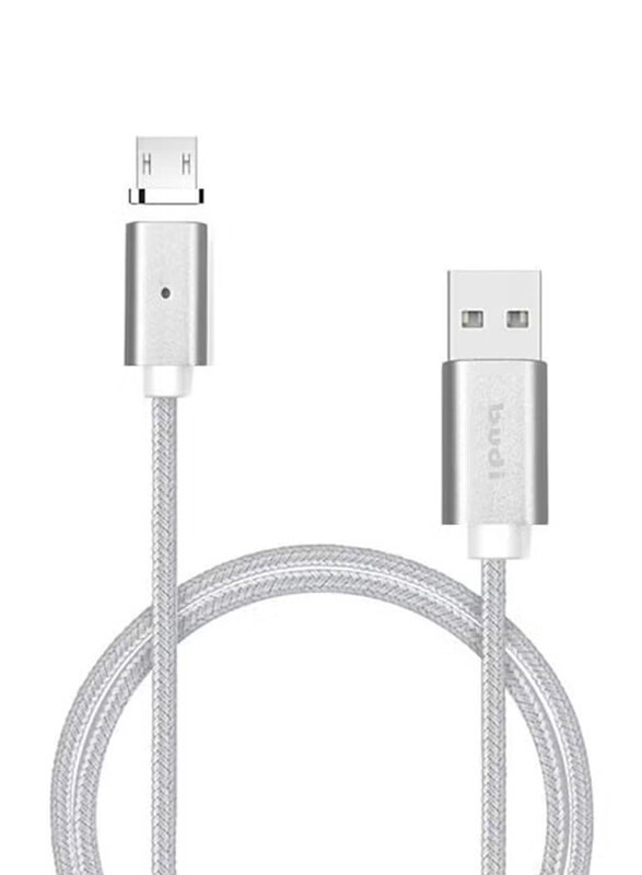 

Budi 1.2-Meters Micro-B USB Magnetic Cable, USB Type A to Micro-B USB for Smartphones/Tablets, Silver