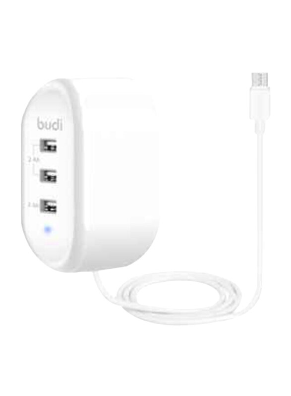 

Budi Portable Adapter With Built-in Micro Usb Cable, White