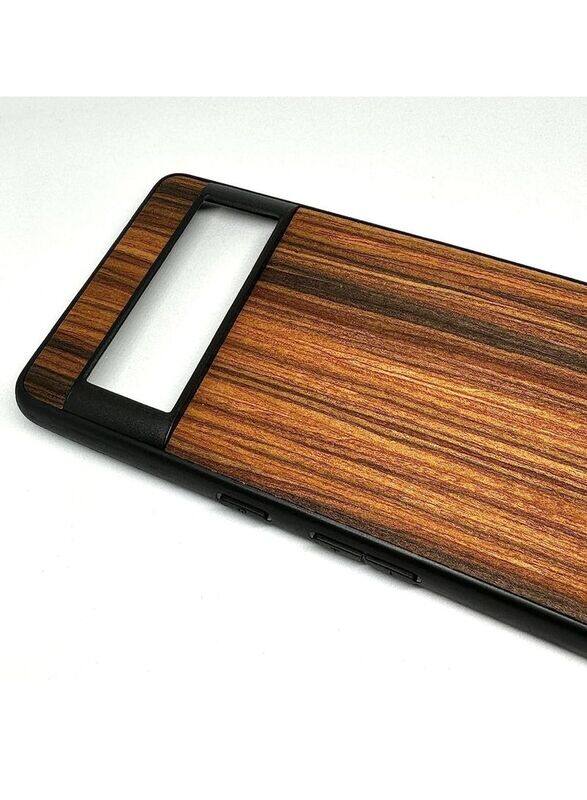 

N/a Google Pixel 7A Pro Wood Pattern TPU Mobile Phone Case Cover, Brown/Black