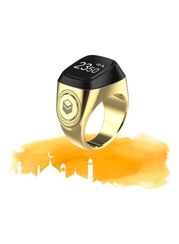 

iQibla Tasbih Zikr Water Resistant Smart Ring, 20mm, Gold
