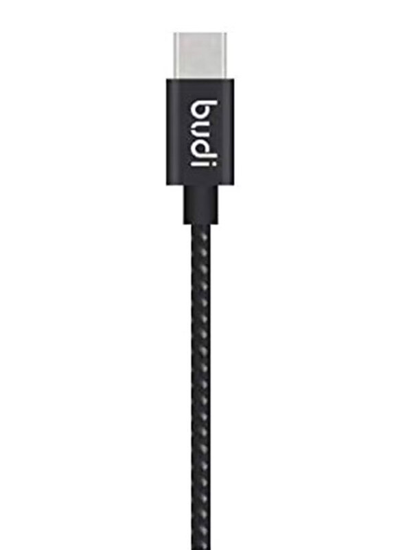 

Budi 1.2-Meters USB Type-C Charging Data Cable, USB Type A to USB Type-C for Smartphones/Tablets, Black