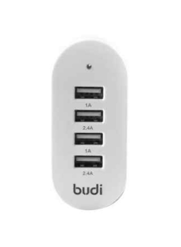 

Budi Home Charger with 4 Usb Port, White