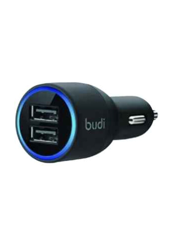 

Budi Usb Car Charger with 1.8 Meter Coiled Micro cable, Black