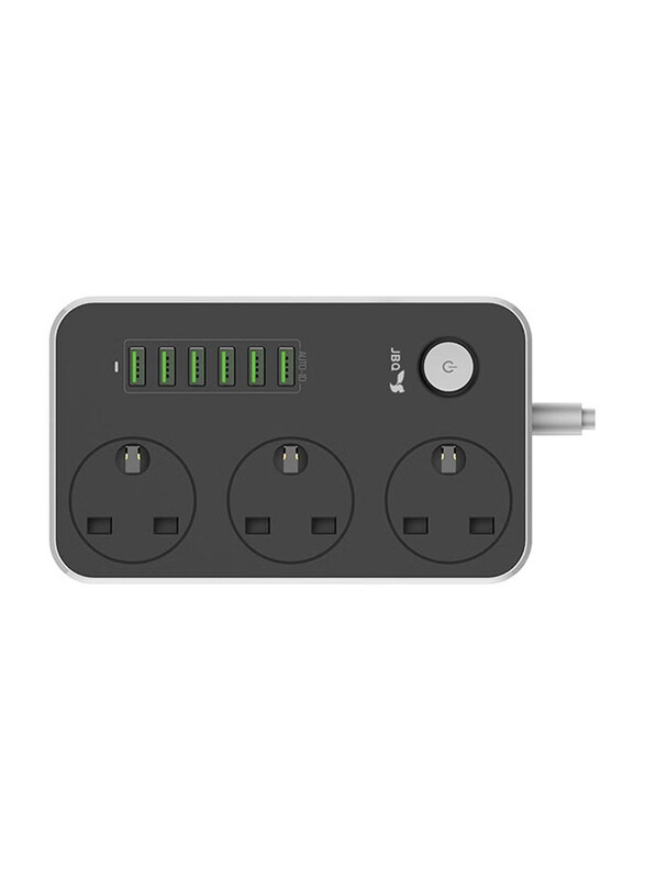 

Jbq Anti-static 3 Power Socket with 6 Usb Port, Sc3604, Black