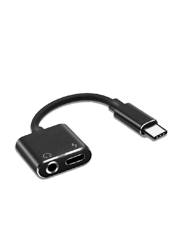 

Go-Des 2-in-1 USB Type-C, 3.5mm Jack to USB Type-C for Smartphones/Tablets, Black