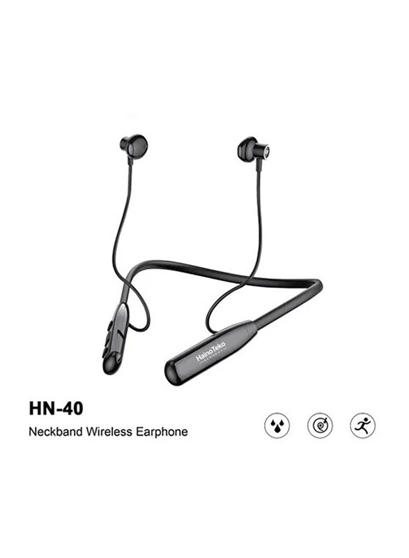 

Haino Teko HN-40 Wireless Neckband Headphones with Mic & Bluetooth, Black