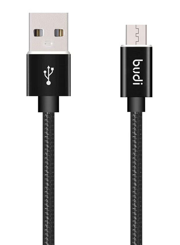 

Budi 1-Meters Micro-B USB Charging Data Cable, USB Type A to Micro-B USB for Smartphones/Tablets, Black