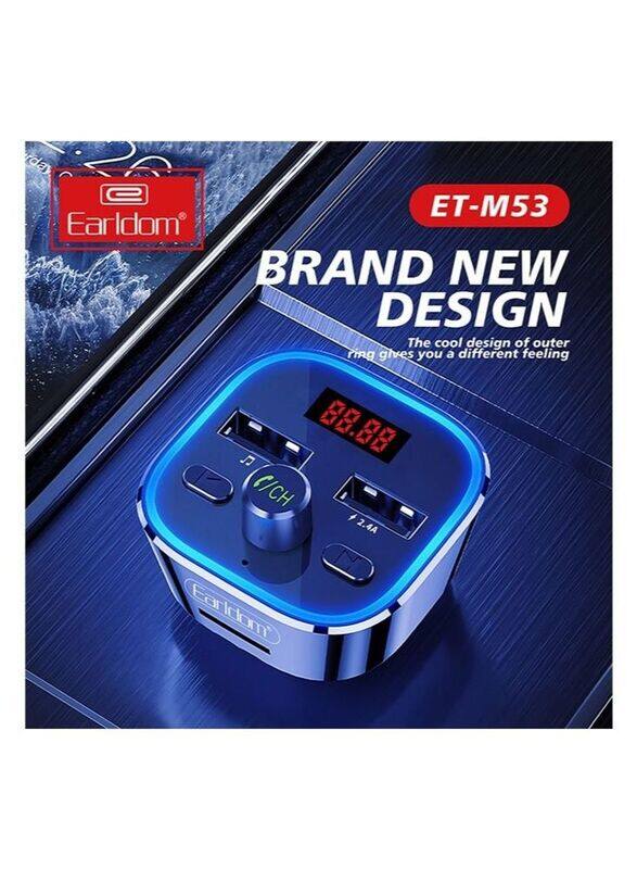 

Earldom Wireless FM Smart Fast Car Charger Kit and MP3 FM Transmitter, Black