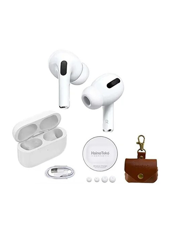 

Haino Teko MH12870 Wireless In-Ear Earbuds with Mic & Silicone Cover for iPhones and Android, White