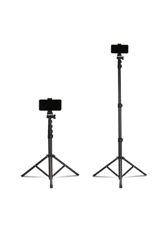 

N/a Jmary 61-inch Heavy Duty Aluminum Extendable Cell Phone Tripod Stand with Phone Clip, MT39, Black