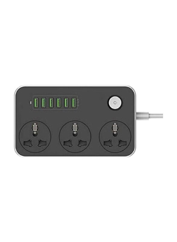 

JBQ Electric Extension With 3 Anti Static Power Socket And 6 Usb Port, Black