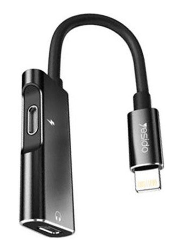 

Yesido 2-in-1 Audio Adapter, Lightning to Lightning for Apple Devices, Black