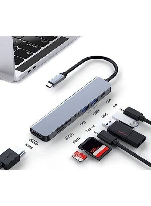 

Universal Earldom 6-in-1 Type-C Cable USB Hub, Grey