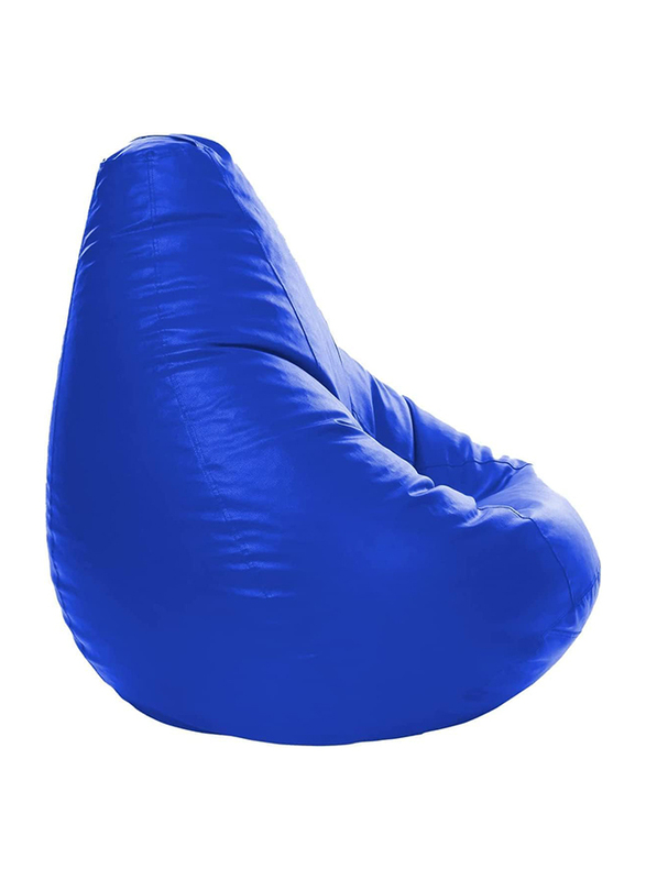Back Support Pu Leather Bean Bag with filling MM TEX, Extra Large, Blue