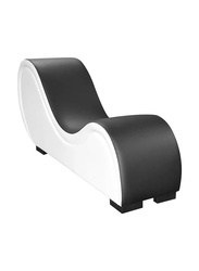 Design Comfortable & Relaxing Modrean Love Seat S-Shape Leather Sofa MM TEX, Black/White