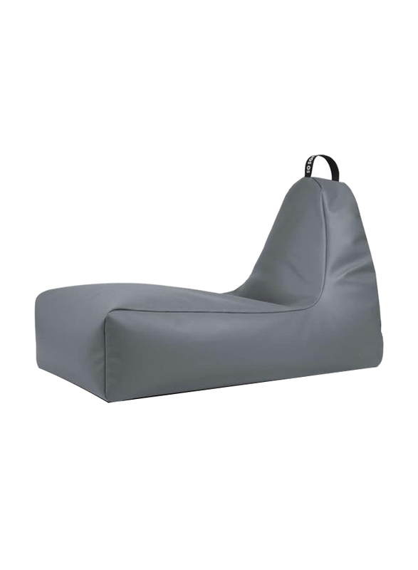 Ruish fill with Bean Bag Beads Rexine PVC Bingo Lounger, Double Extra Large, Grey