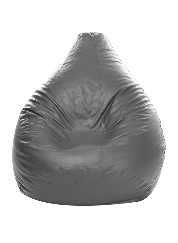 Back Support Pu Leather Bean Bag with filling MM TEX, Extra Large, Grey