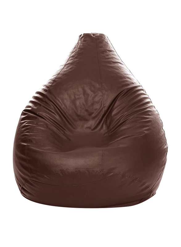 Back Support Pu Leather Bean Bag with filling MM TEX, Extra Large, Brown