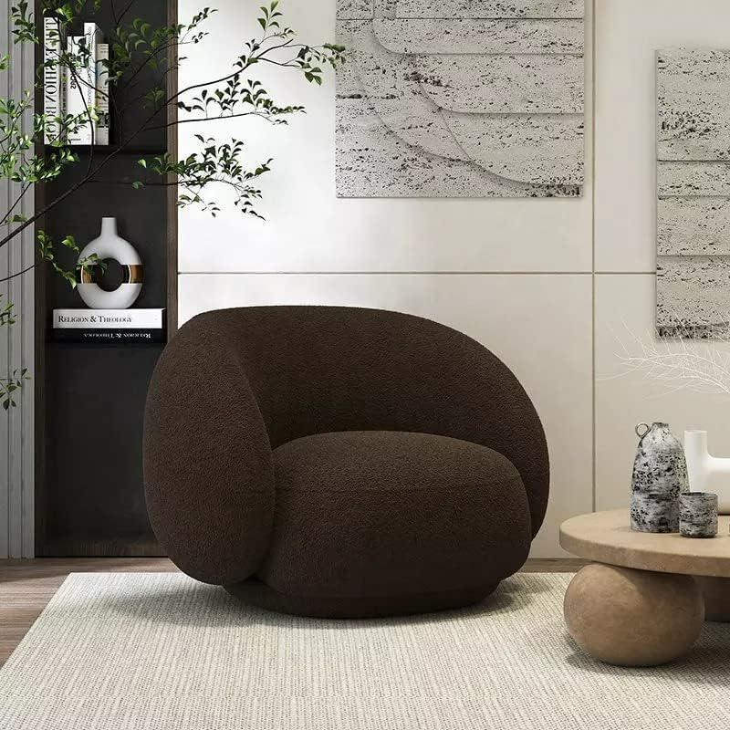 Modern Design High Back Armrest Floor Sofa MM TEX, Single Chair, Dark Brown