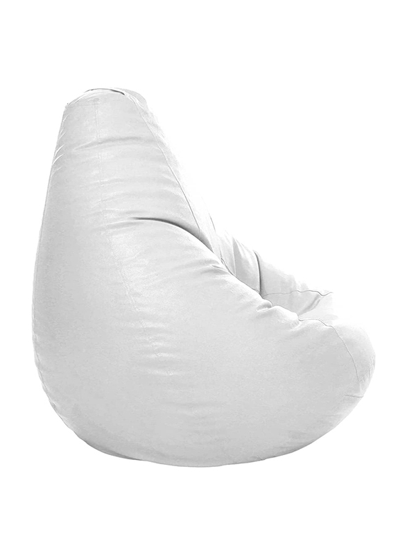 Back Support Pu Leather Bean Bag with filling MM TEX, Extra Large, White
