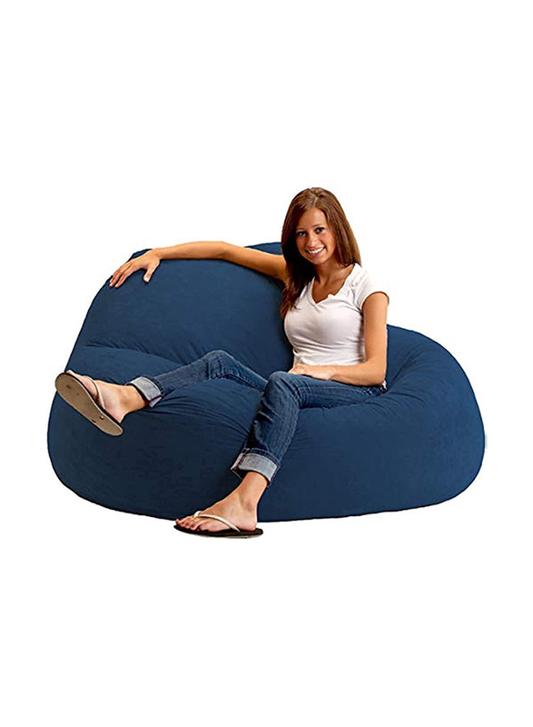 Soft and Comfortable Leather Bean Bag with filling MM TEX, Blue