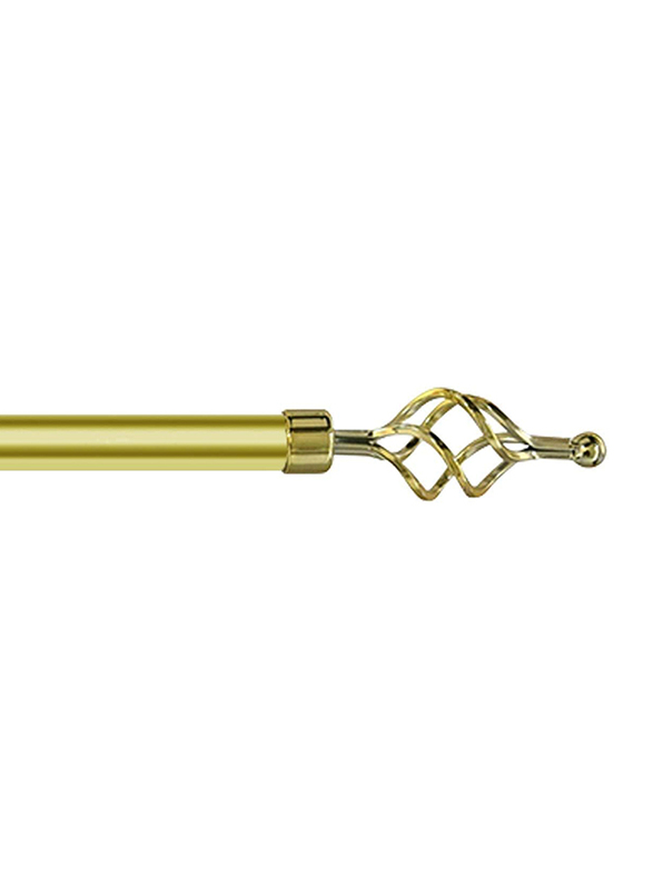 Roman Adjustable Mm Tex Curtain Single Rod with Rings and Brackets, 230-400cm, Gold